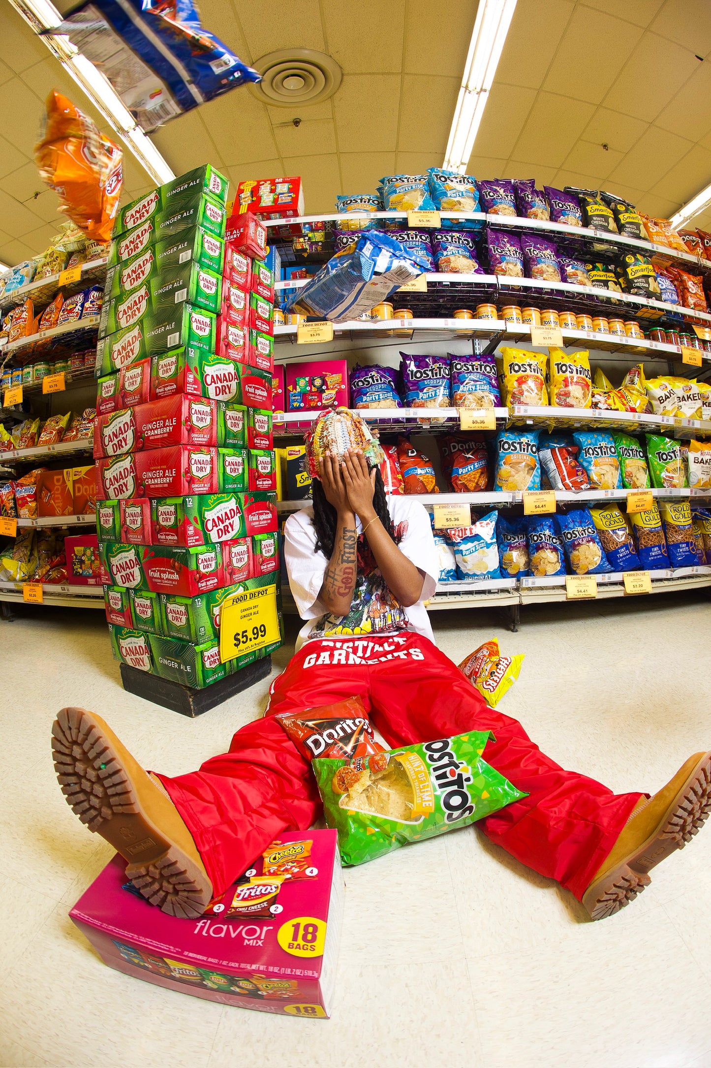 Nylon Red Allstar Trackies