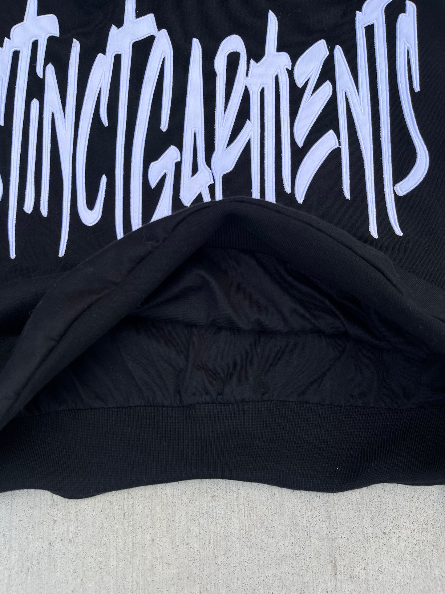 Inverted Bottom Black Hoodie
