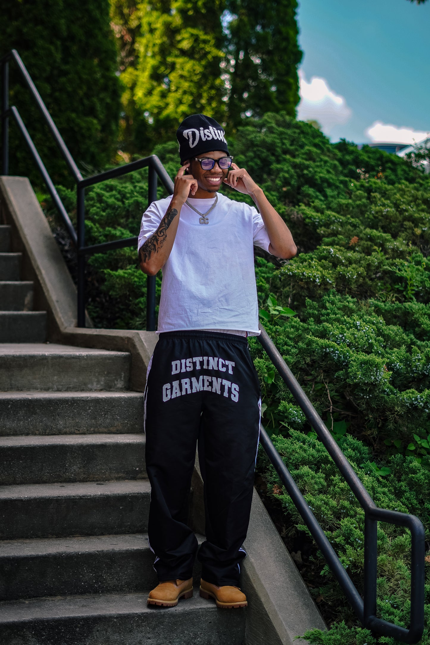 Nylon Black Allstar Trackies