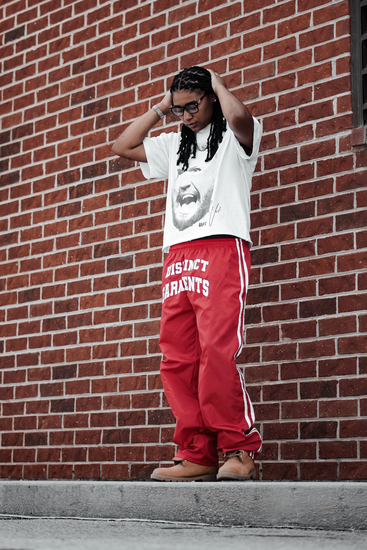 Nylon Red Allstar Trackies